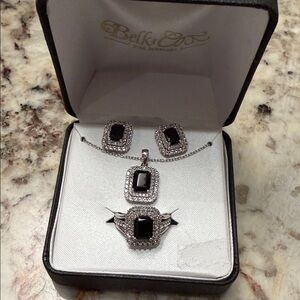 Sterling Silver Black Onyx Jewelry Set